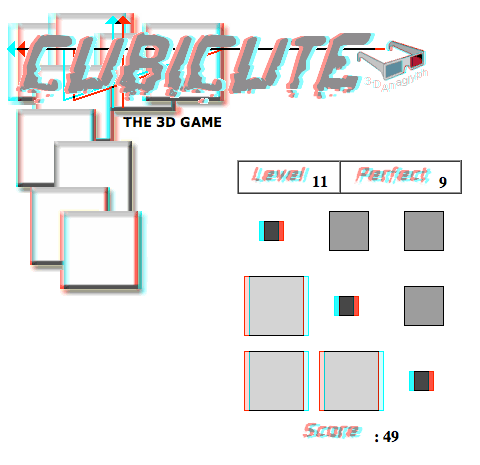 Cubicute, online 3D anaglyph game