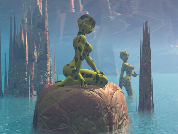 'Klops,' aquatic alien females and landscape anaglyph CGI at 3d-screen.com