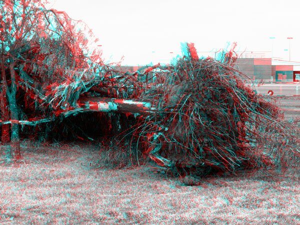 3-D anaglyph photograph of Oklahoma City Community College