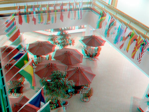 3-D anaglyph photograph of Oklahoma City Community College