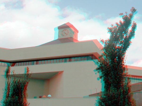 3-D anaglyph photograph of Oklahoma City Community College