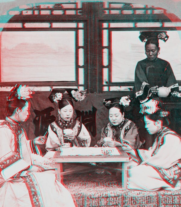 Chinese ladies stereograph, 1902