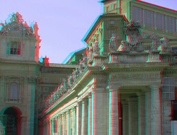 Vatican 3-D anaglyph, by Slawek Wielhorski